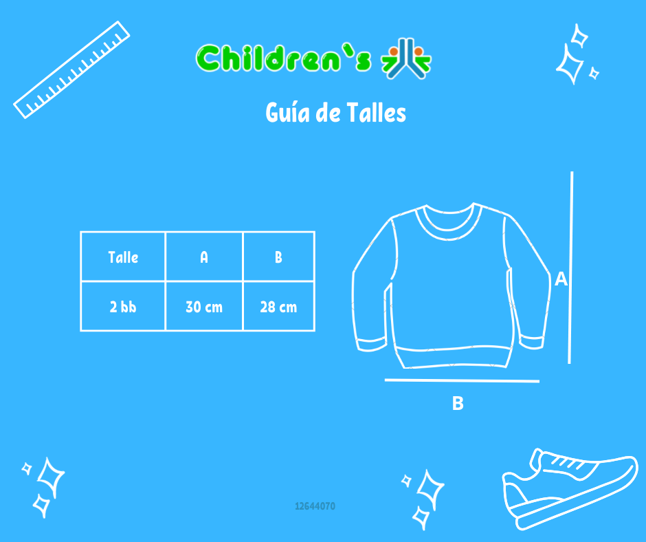 Guia de talles Buzo de Algodon Frizado Estampado Con Perro