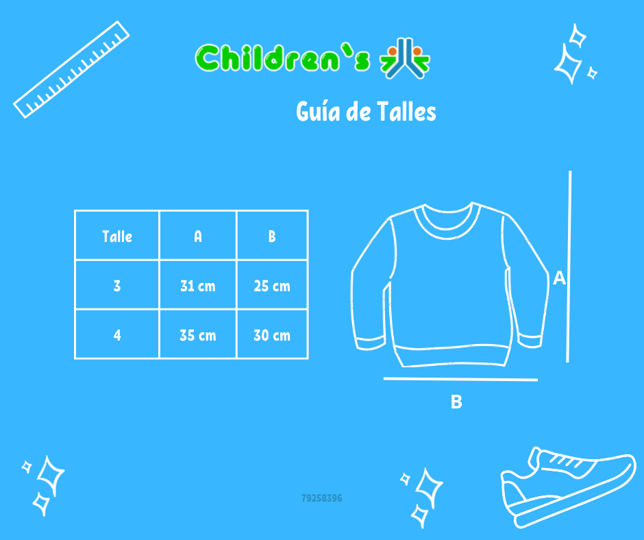 Guia de talles Buzo de Algodon Frizado Con Aplique de Gato