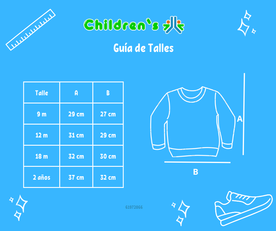 Guia de talles Buzo de Algodon Frizado Con Aplique de Oso