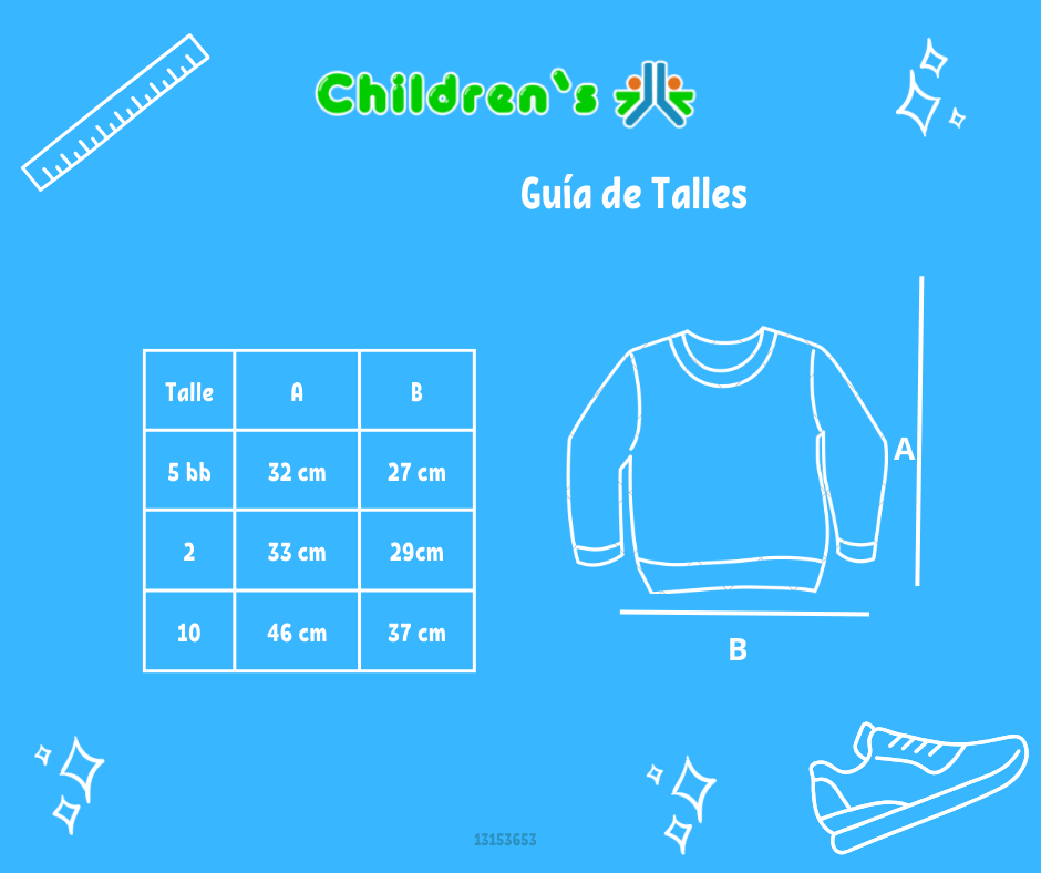 Guia de talles Buzo de Algodon Frizado Bordado Hada