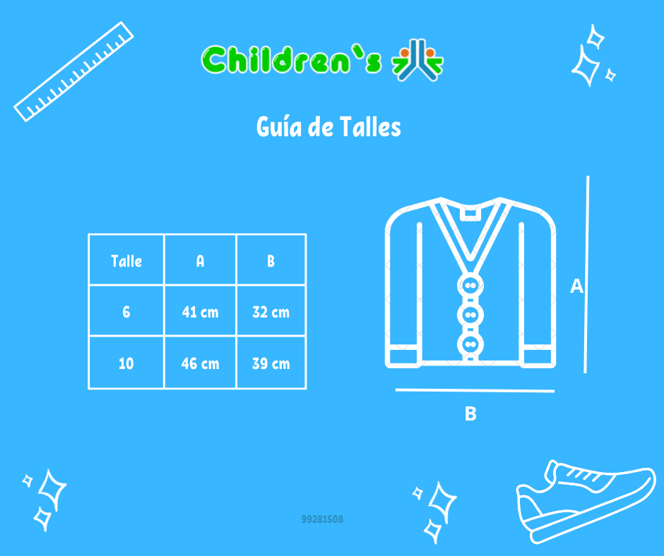 Guia de talles Saco de Cashmilon Tejido Liso