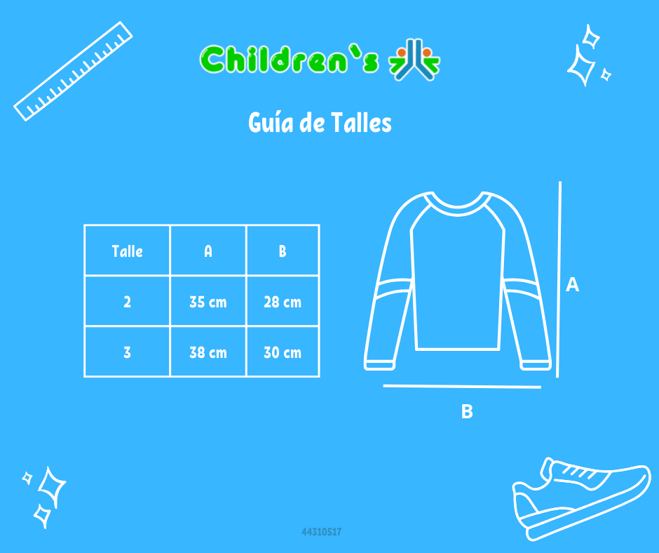 Guia de talles Remera Manga Larga Estampado "Basic Rebel"