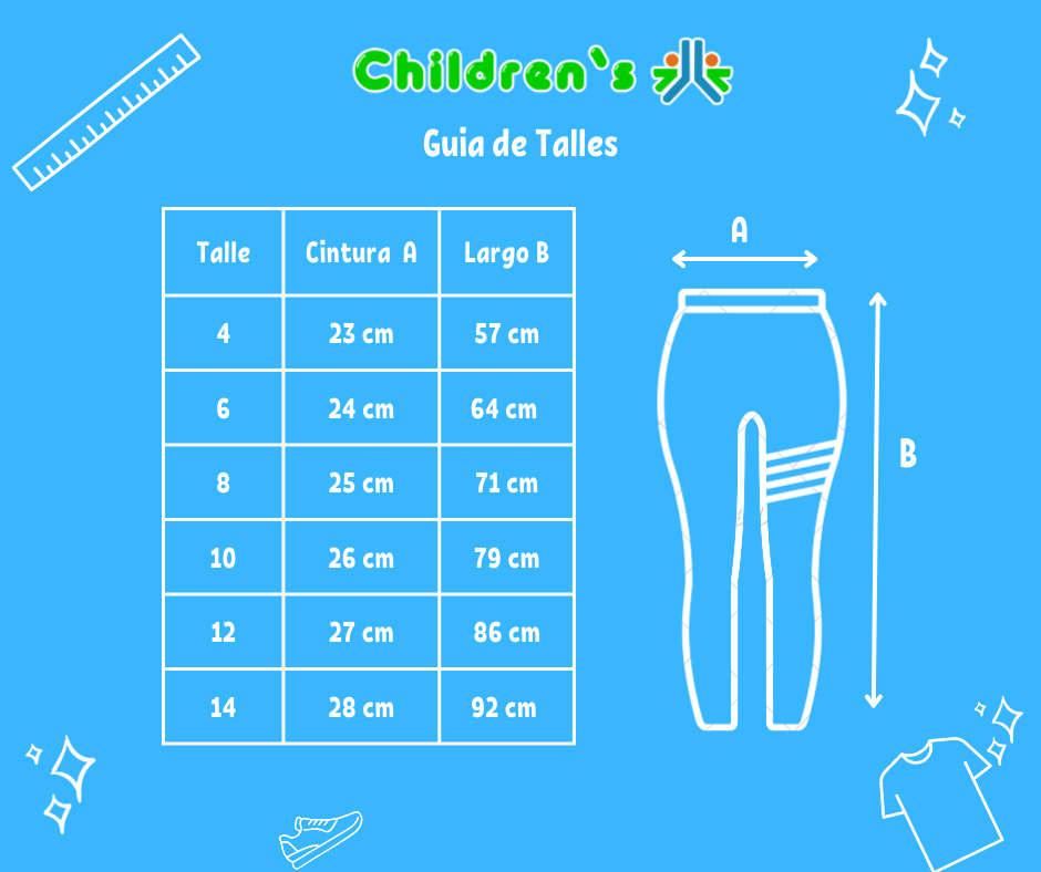 Guia de talles Calza Termica Estampada