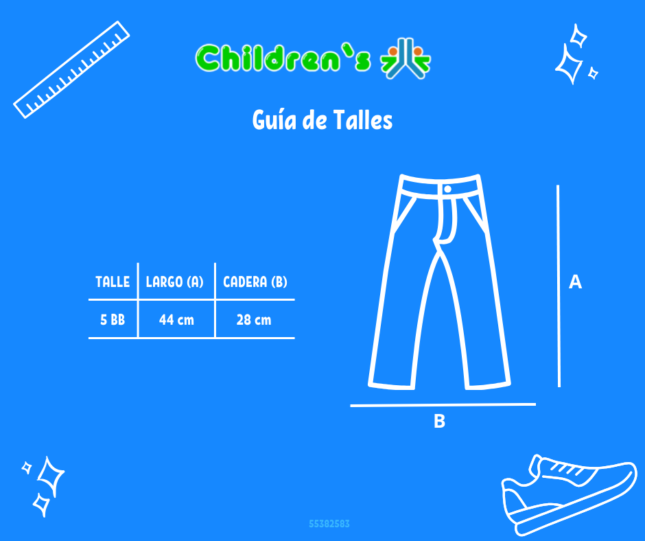 Guia de talles Pantalon de Corderoy Liso