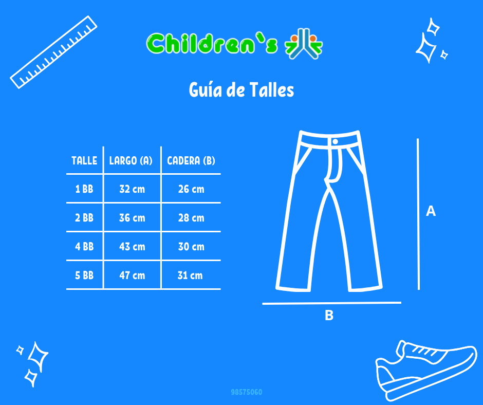 Guia de talles Pantalon de Corderoy Oxford Estampado con Flores