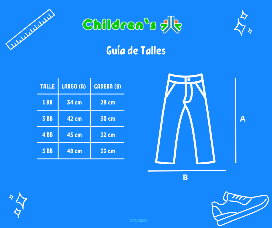 Guia de talles Pantalon de Corderoy con cintura elastizada