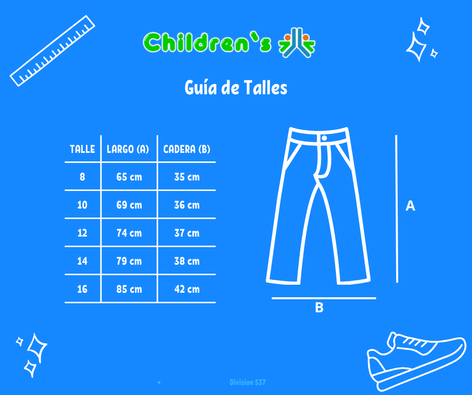 Guia de talles Pantalon de Corderoy Elastizado con Strass