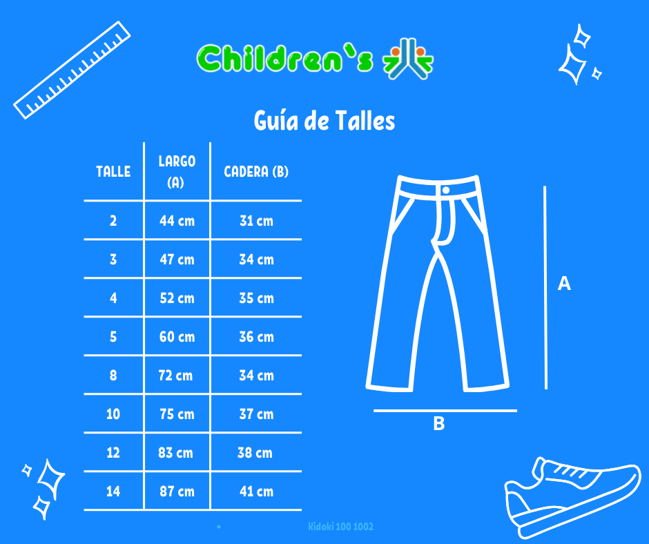 Guia de talles Pantalon de Corderoy