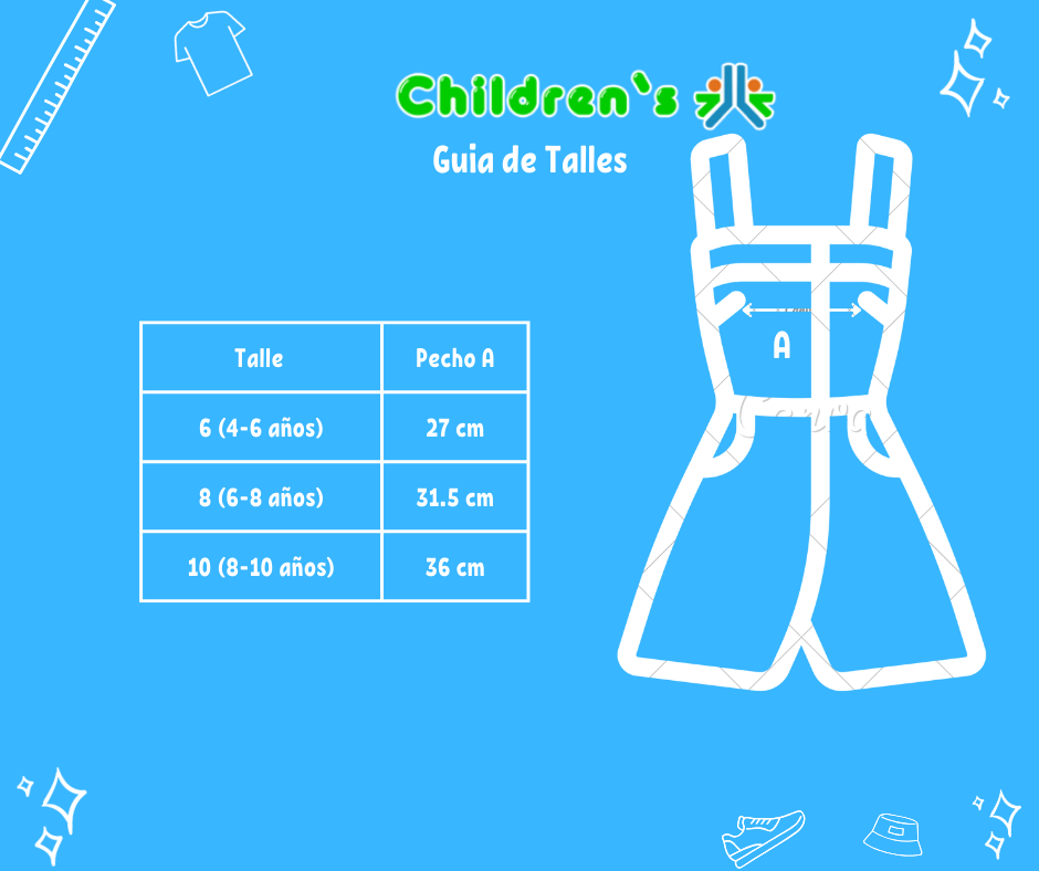 Guia de talles Enterito Algodon Estampado Corazones