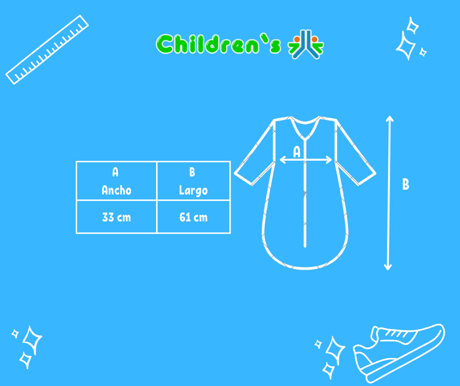 Guia de talles Saco de Dormir con Mangas de Piel Estampado Ositos