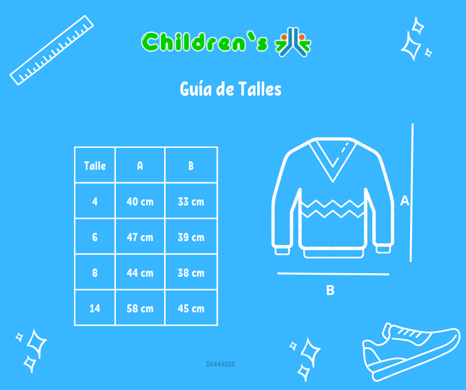 Guia de talles Pullover Sweater Tejido con Estrellas