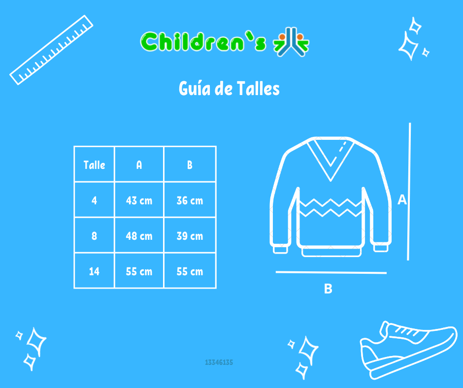 Guia de talles Pullover Sweater Tejido "HK"