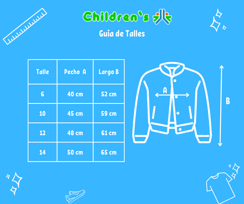 Guia de talles Campera de Jean con Cordero Interno