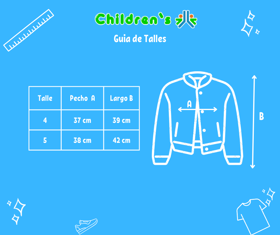 Guia de talles Campera de Jean con Cordero Interno