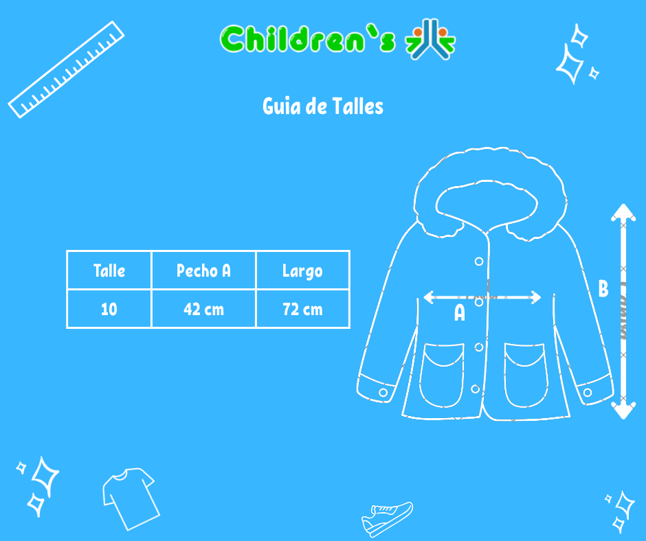 Guia de talles Tapado de Gabardina con Wata - Capucha Desmontable con Piel - Cinturon con Moño