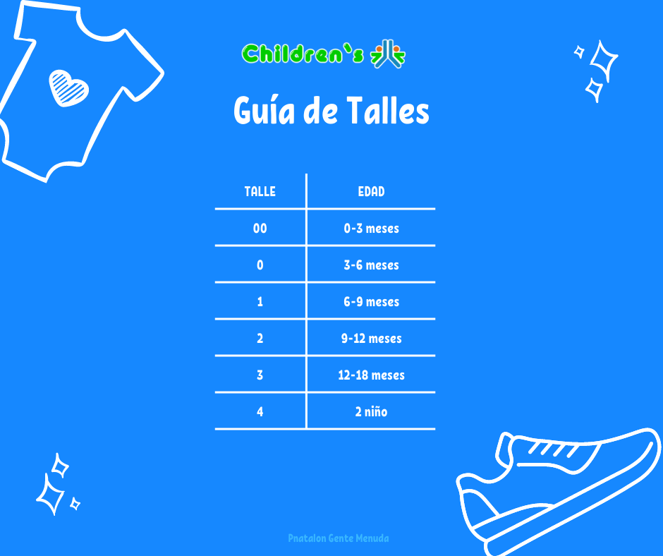 Tabla de talles — Pantalon Frisa Sin Puño