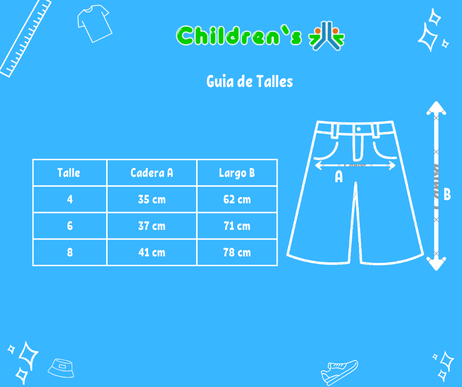 Guia de talles Pantalon Gabardina Cargo