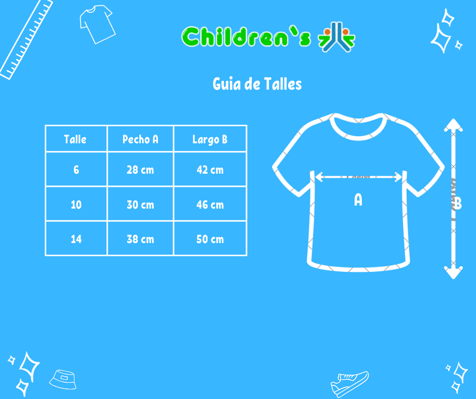 Guia de talles Remera Manga Corta Rayada