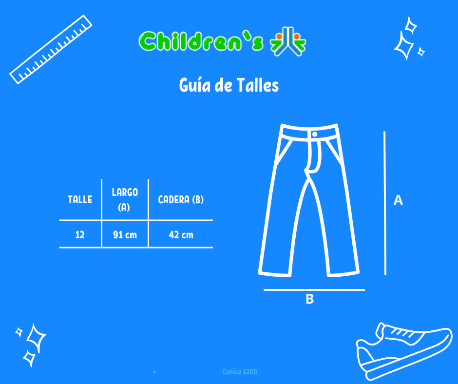 Guia de talles Pantalon corderoy