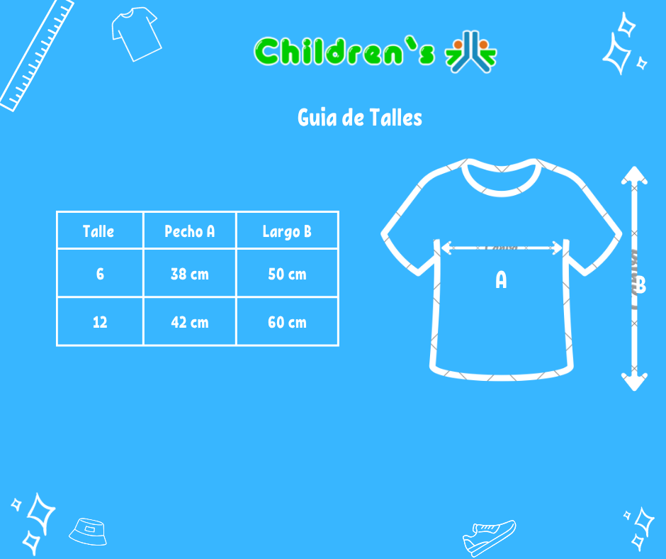 Guia de talles Remera Manga Corta Estampado con Flores y Rayas Classic