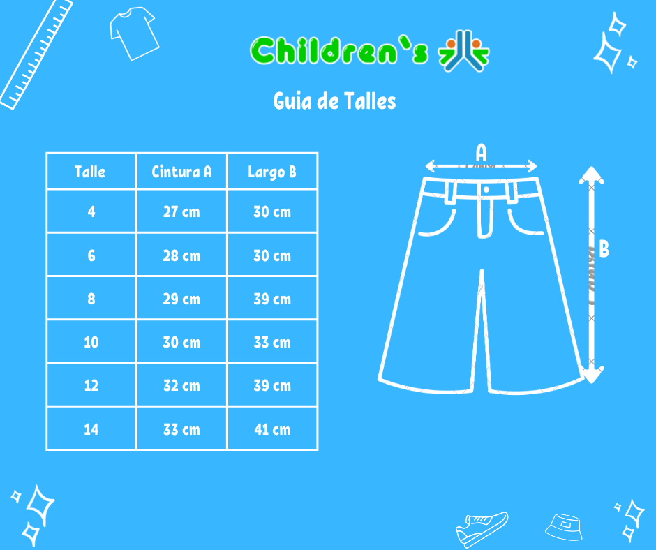 Guia de talles Bermuda de Jean