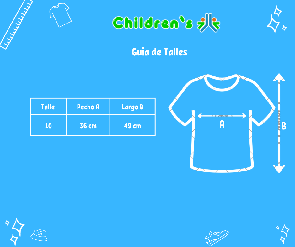 Guia de talles Remera Manga Corta Algodon Flores Bordadas