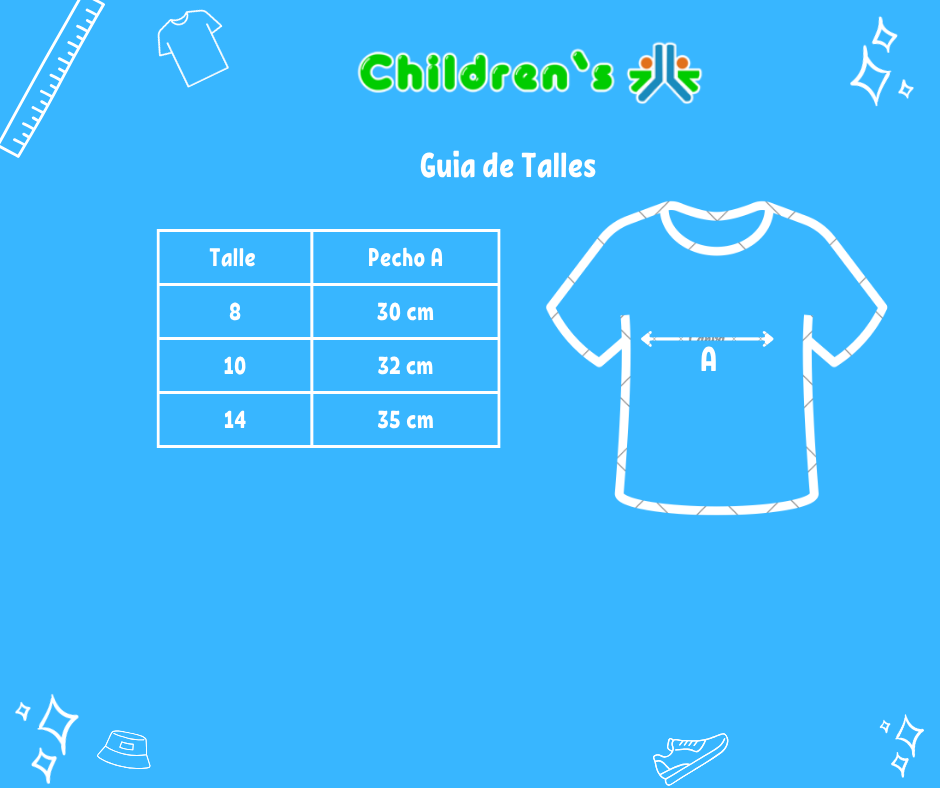 Guia de talles Remera Manga Corta Rayada