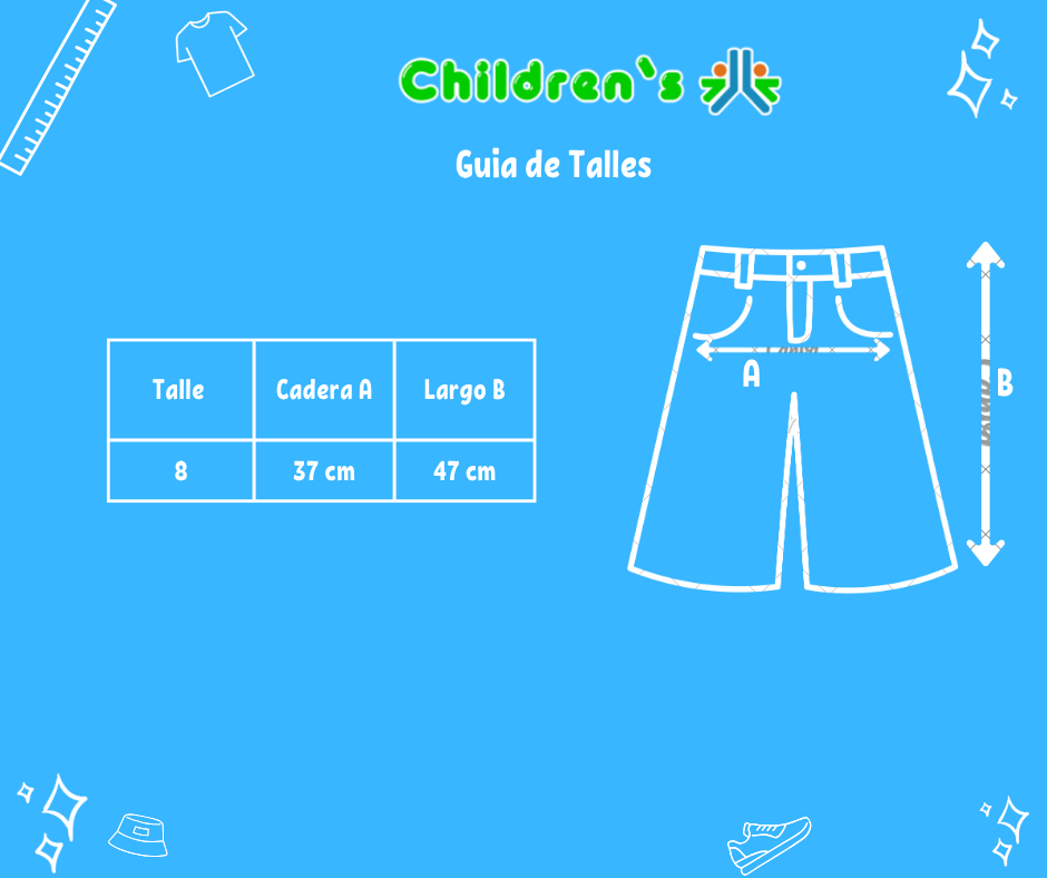 Guia de talles Bermuda Gabardina Con Cintura Elastizada