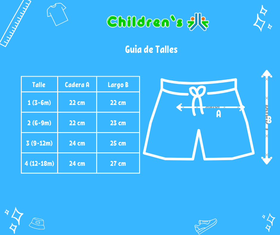 Guia de talles Short de Jean con Lentejuelas Bordadas Cutie