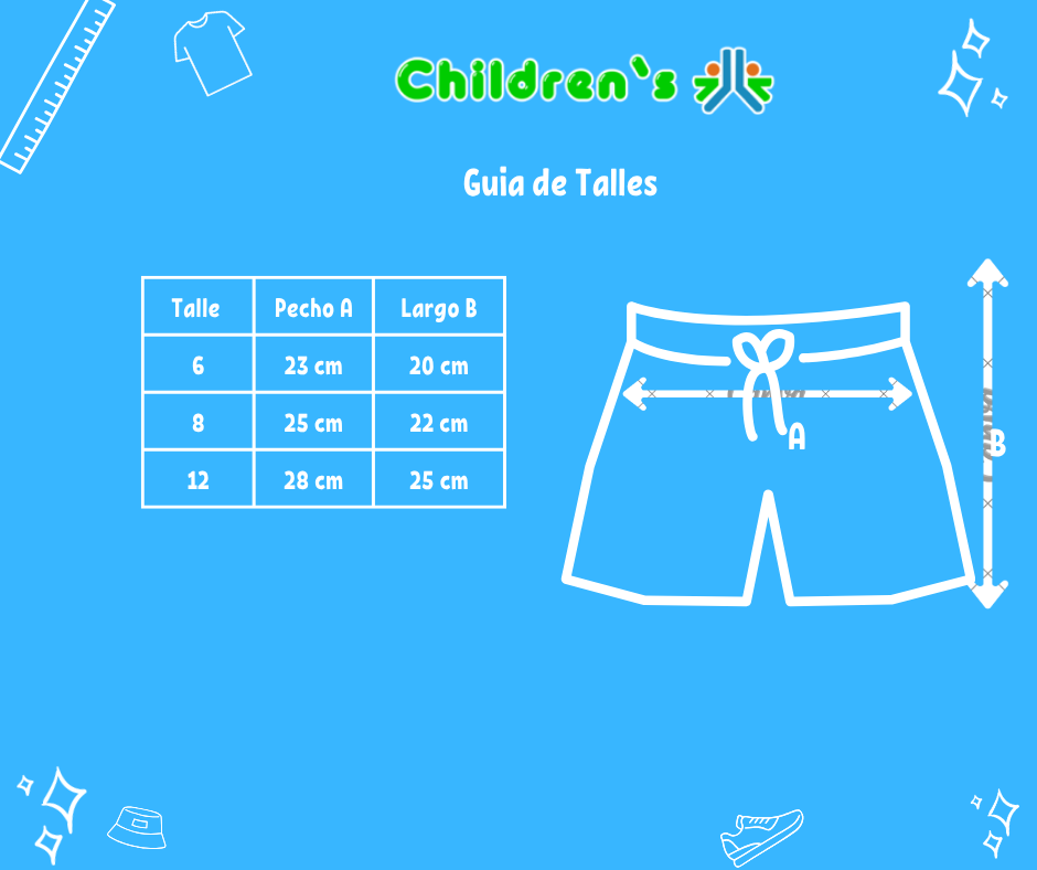 Guia de talles Short Algodon Rustico Bordado