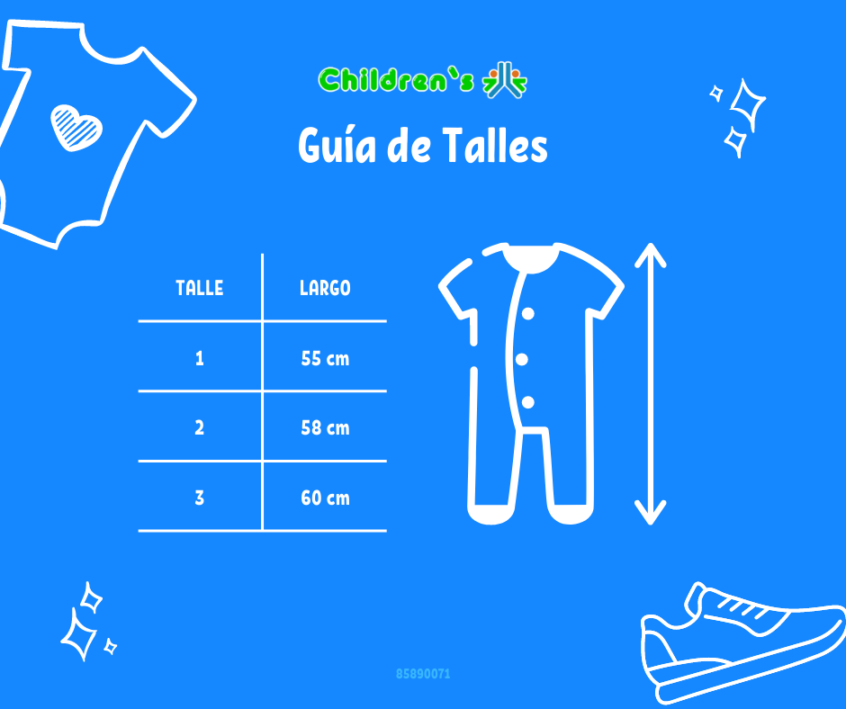 Guia de talles Enterito Termico - Astronauta - Con Botitas Silver con Polar