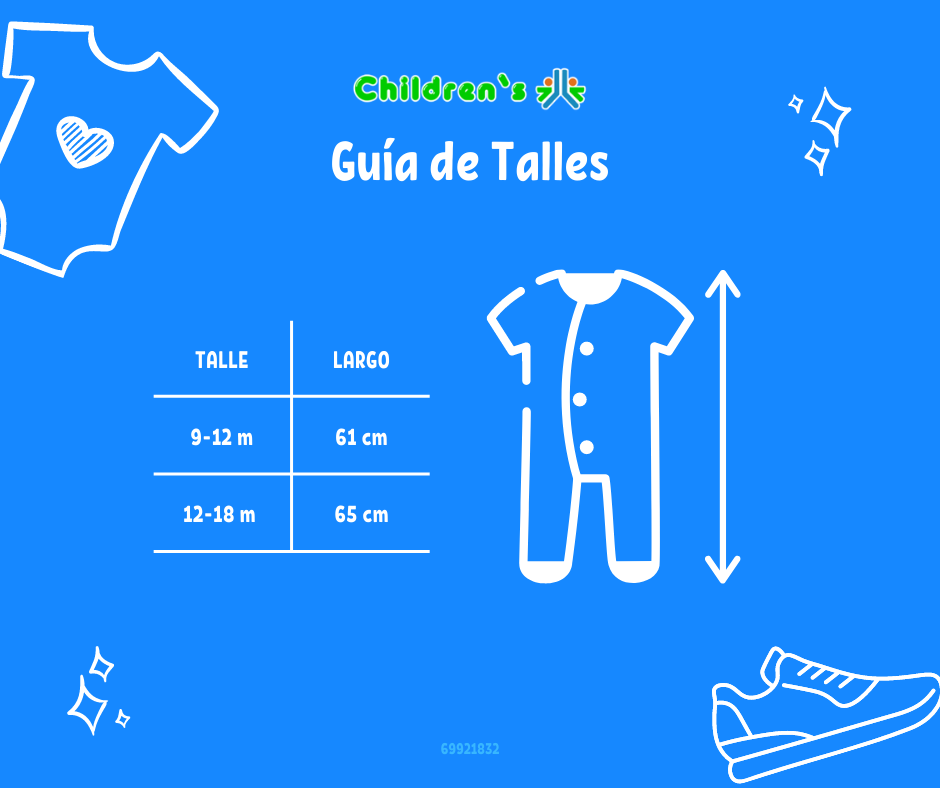 Guia de talles Astronauta Enterito Termico con Wata Estampado Conejos