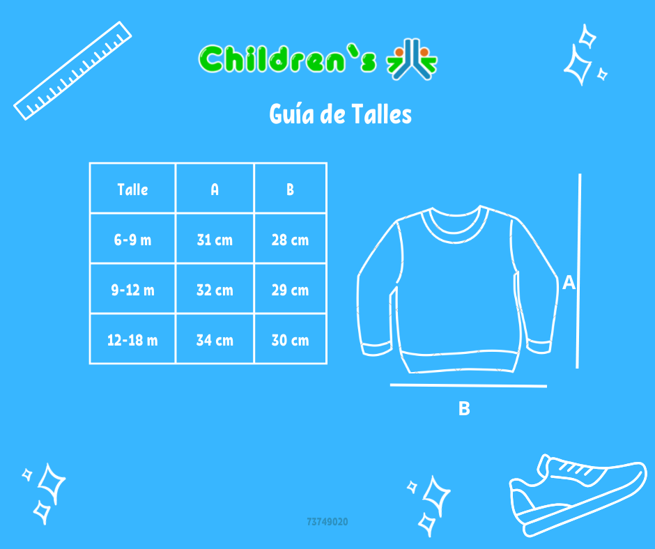 Guia de talles Buzo Algodon Frizado Estampado Jirafa