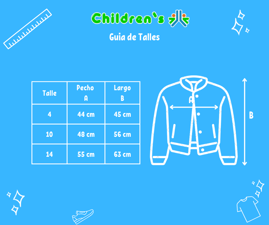 Guia de talles Campera de Cuero Desgastado con Corderito Interno