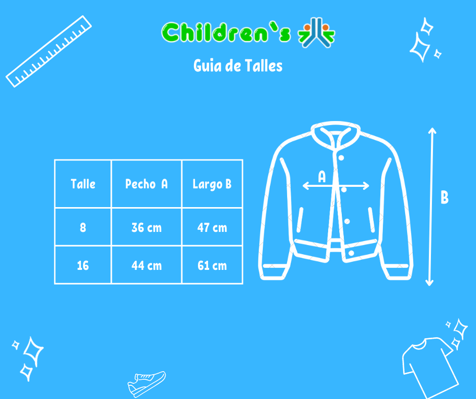 Guia de talles Campera de Jean Prelavado con Cordero