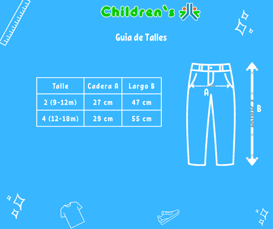 Guia de talles Pantalon Gabardina Elastizado Chupin