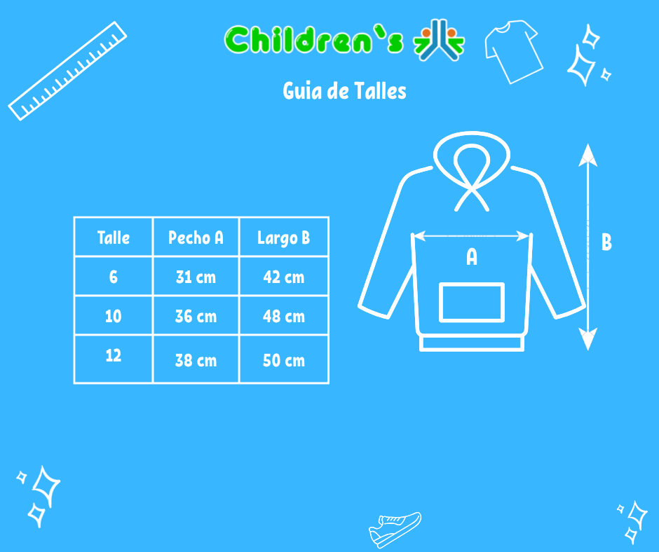 Tabla de talles — Buzo Polar Con Flores Labradas