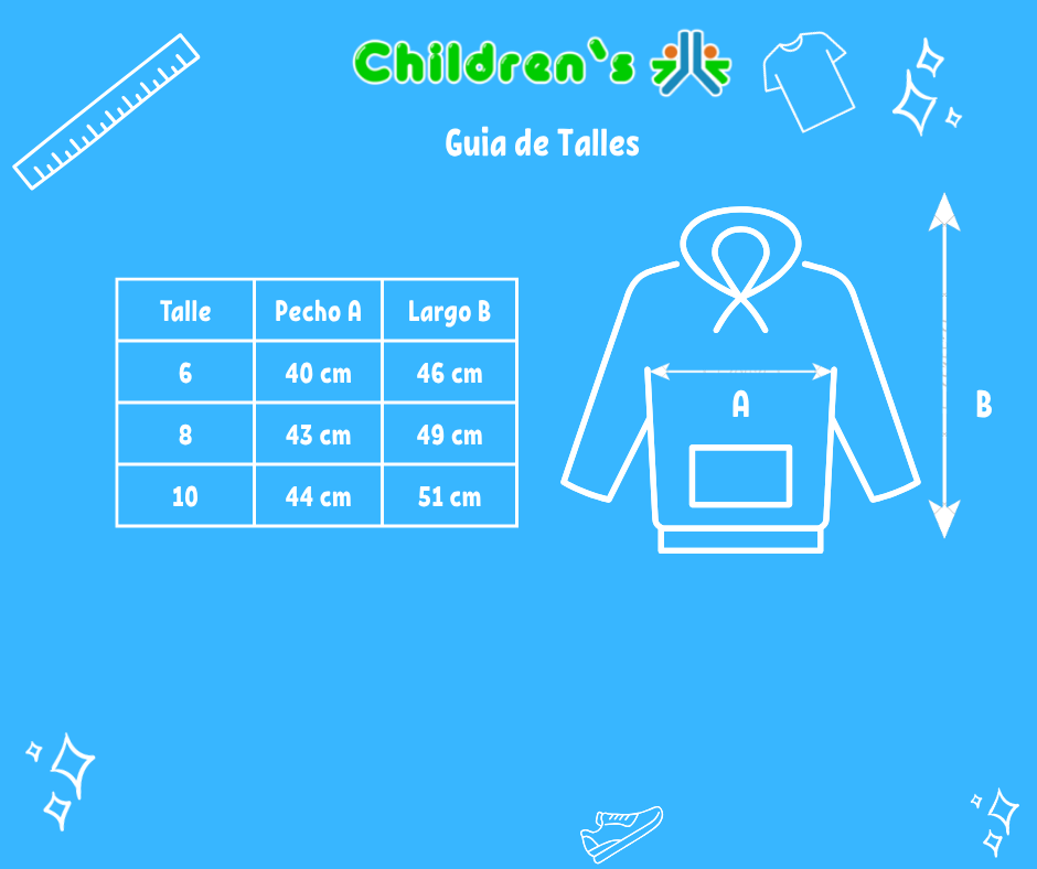 Guia de talles Buzo Polar con Flor y Estrellas Labradas