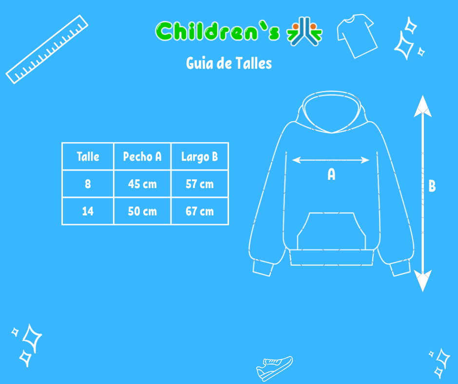 Guia de talles Buzo Polar Bordado con Cierre