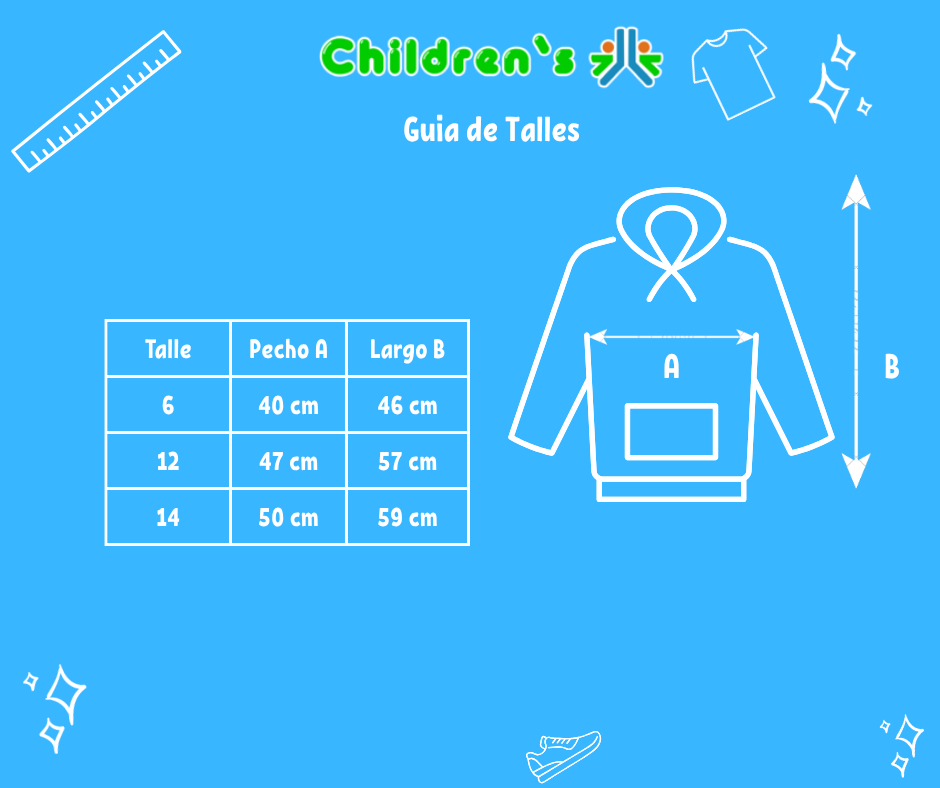 Guia de talles Buzo Polar Tipo Towell con Sol Bordado
