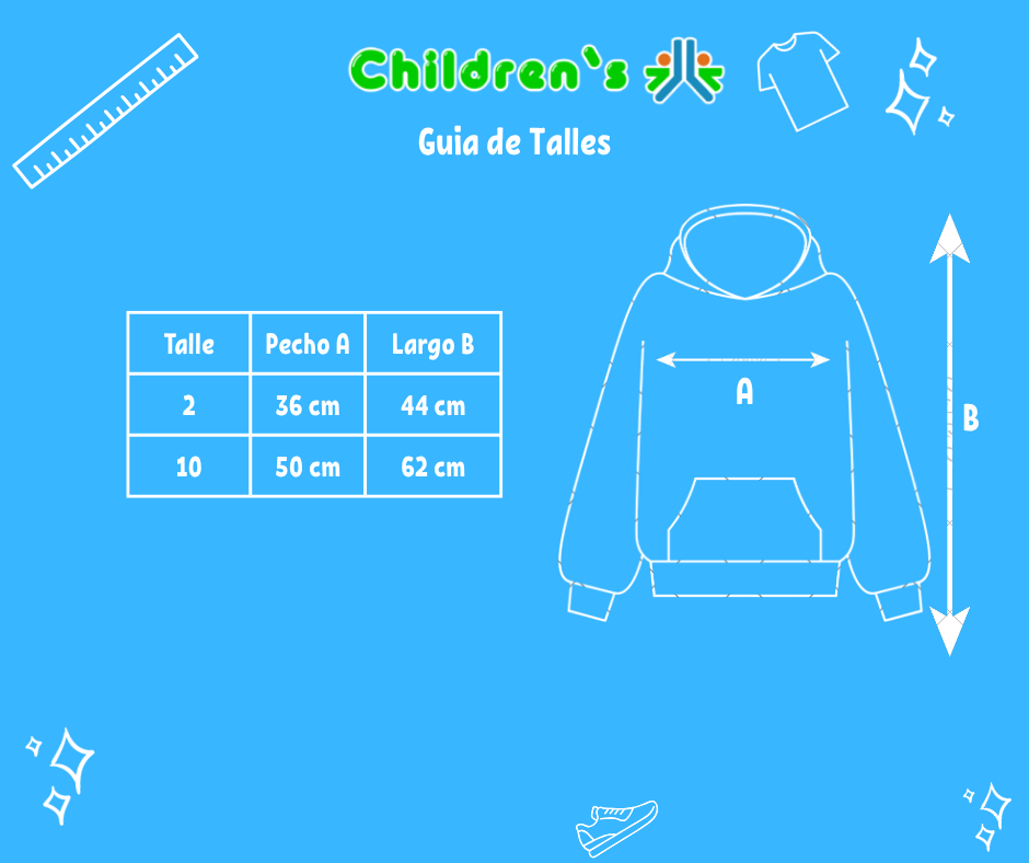 Tabla de talles — Buzo Polar con Capucha Bordado Snow & Surf
