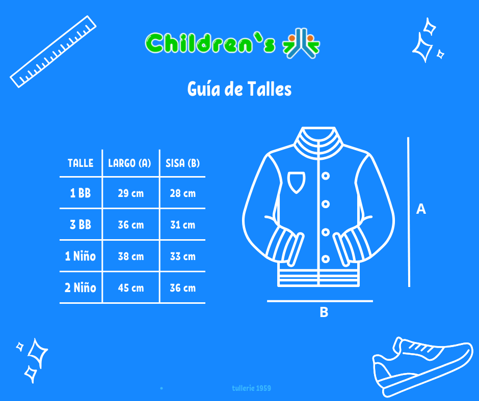 Guia de talles Campera Peluda con Capucha