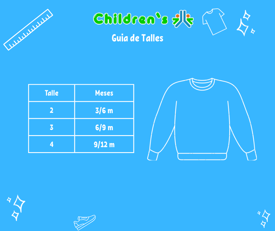 Guia de talles Buzo Polar Liso con Cierre