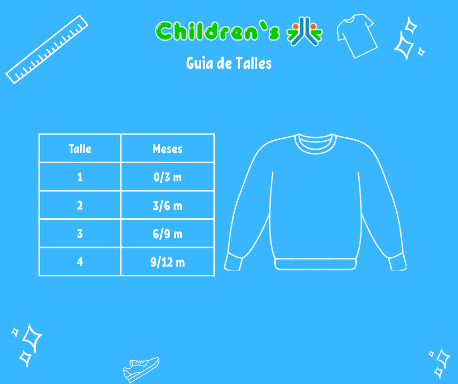 Guia de talles Buzo Polar con Capucha Bordado Corazon Baby