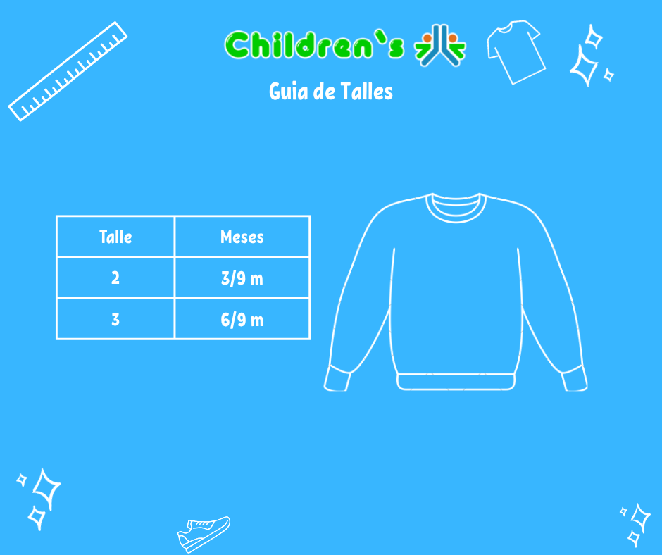 Guia de talles Buzo Polar con Capucha Bordado Girls