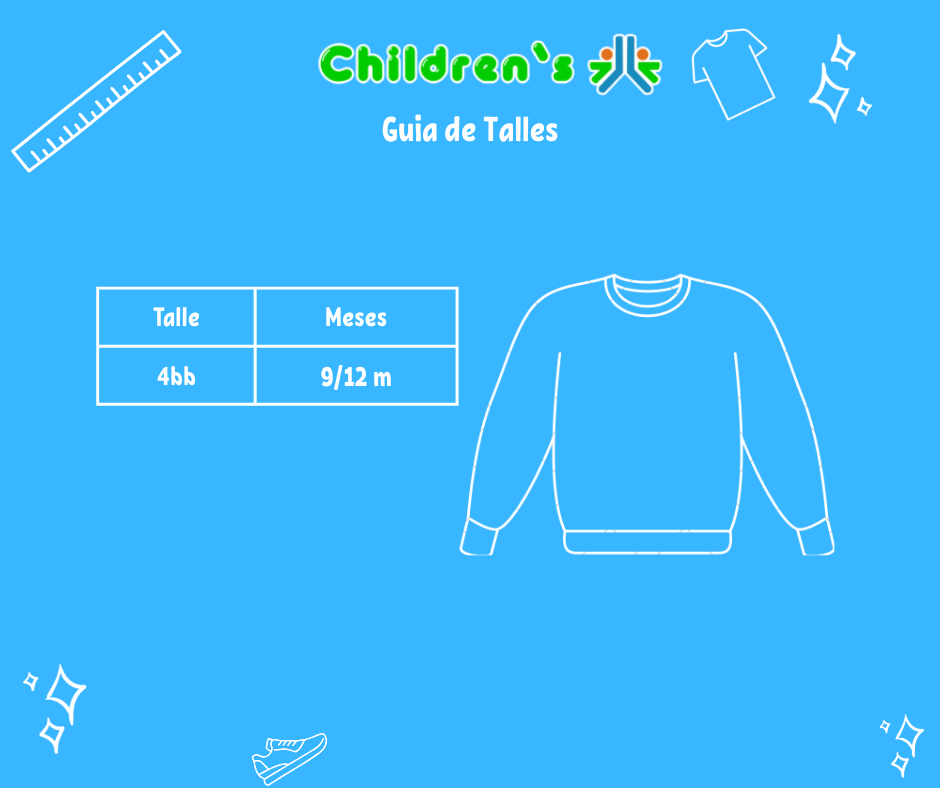 Guia de talles Buzo 1/2 Polera Polar Bordado Muñeca