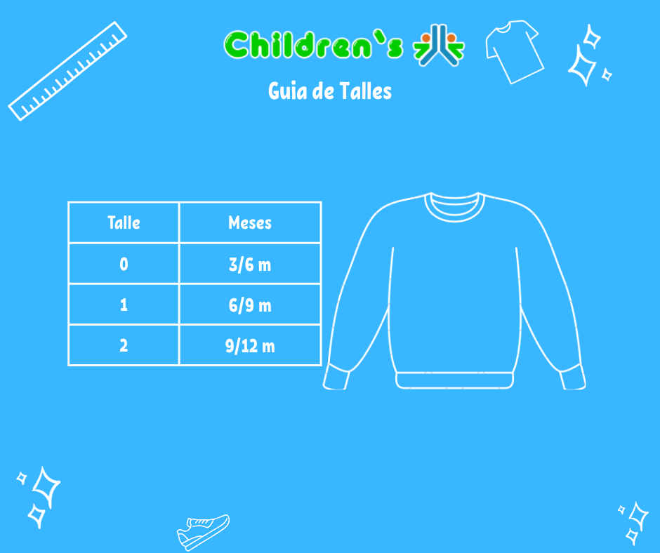 Guia de talles Buzo Polar Liso con Cierre