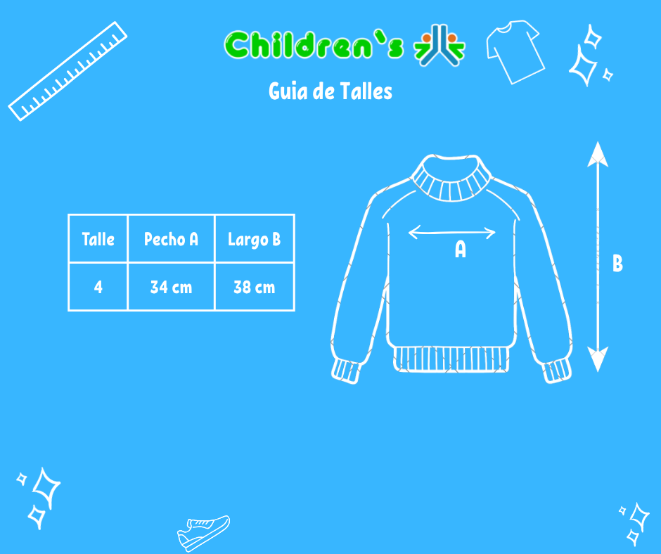 Guia de talles Buzo Polar Liso con Cierre Winter