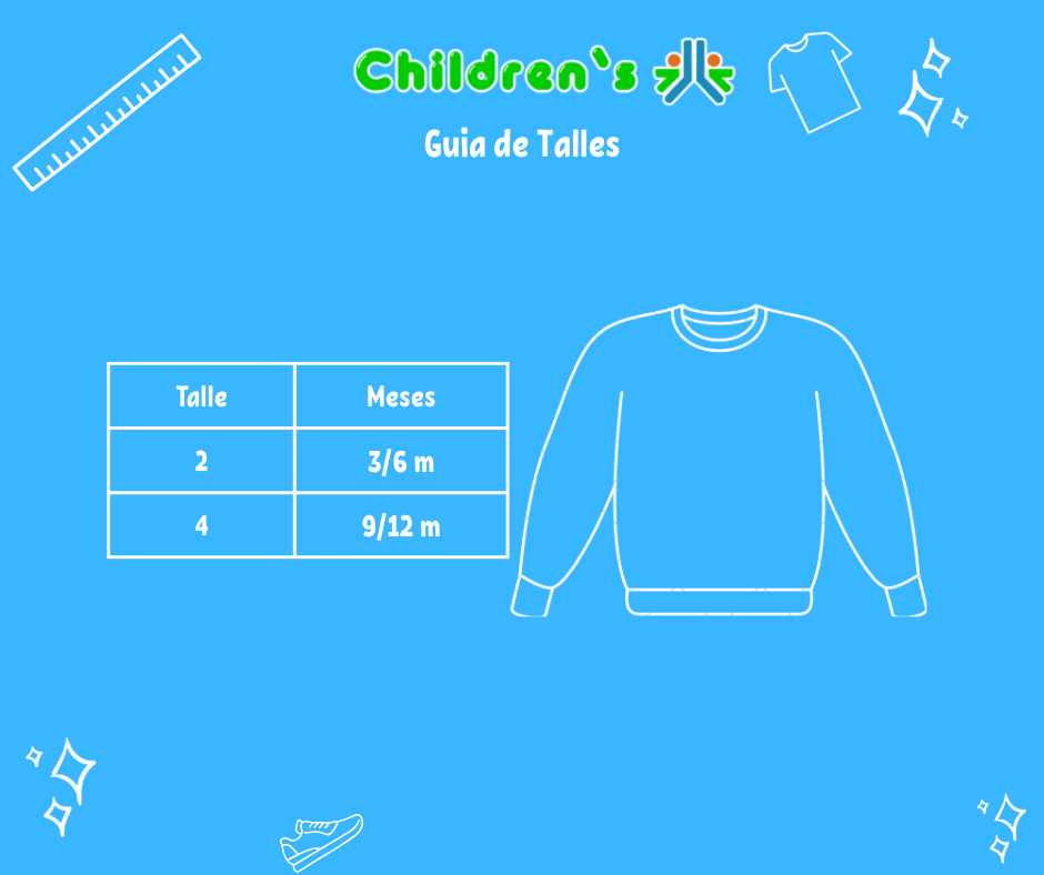 Guia de talles Buzo Polar Bordado Osos