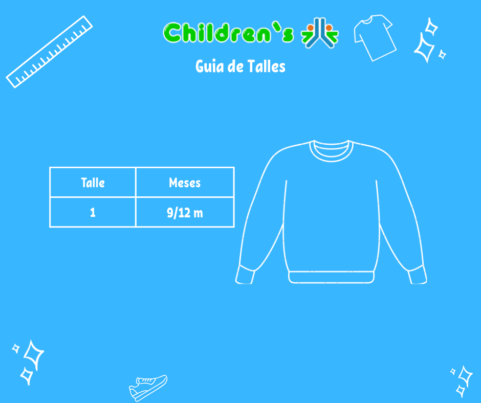 Guia de talles Buzo Polar con Aplique de Flor y Mariposa